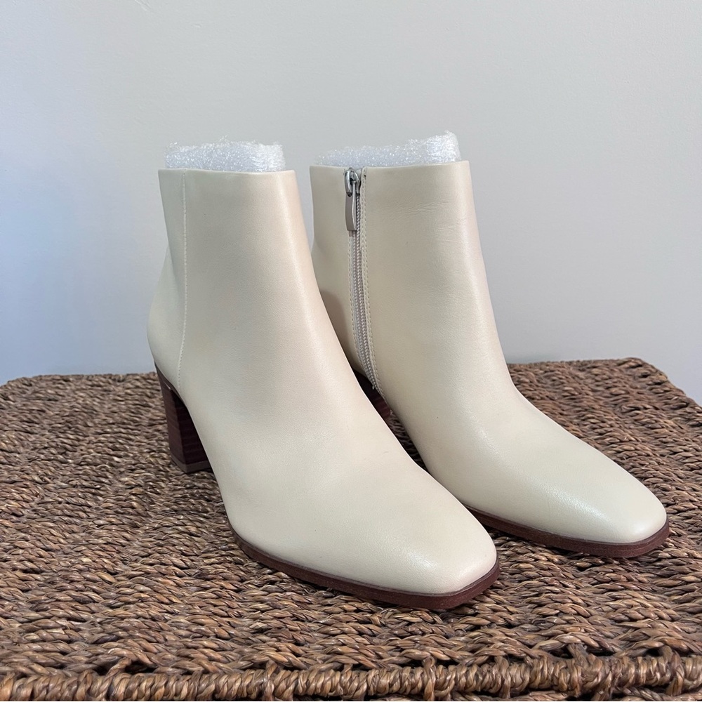 Franco Sarto Cream Ankle Boots - Size 7.5
